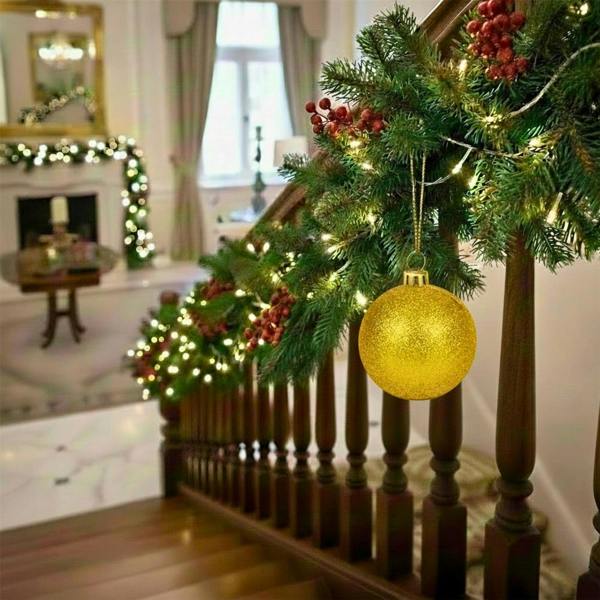 20cm to 25cm Dark Gold Glitter Christmas Bauble for Tree and Home Seasonal Décor image 8