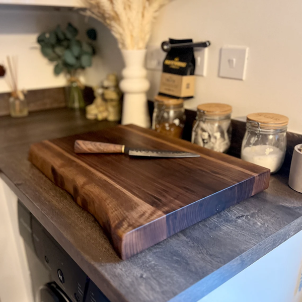 Giraffes & Craftz Live Edge Black Walnut Chopping Board James Martin Style Cutting Block