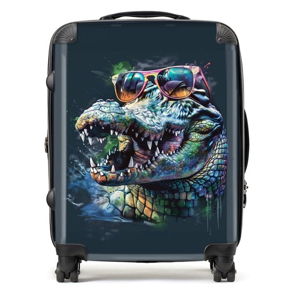 Warren Reed Crocodile In Glasses Splashart Suitcase