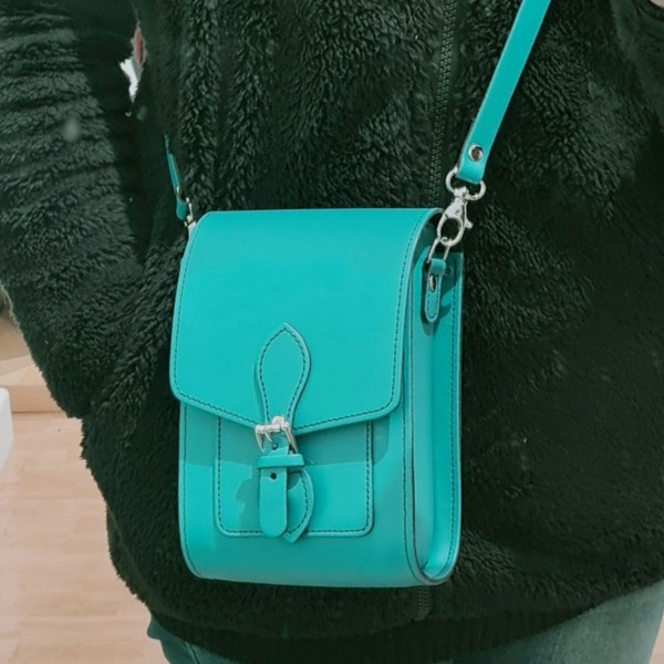 Zatchels Handmade Leather Festival Phone Bag - Teal