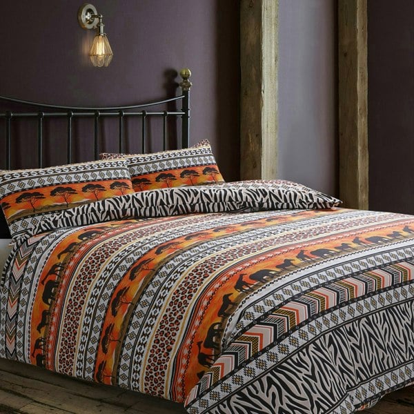 Velosso Safari Printed Cotton Blend Duvet Cover and Pillowcase Set