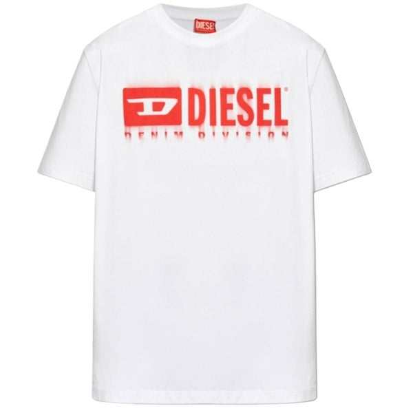 Diesel Blur Divison Logo White T-Shirt XL