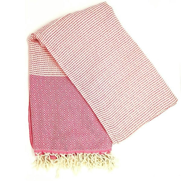 Pink Organic Diamond Light Beach Towel