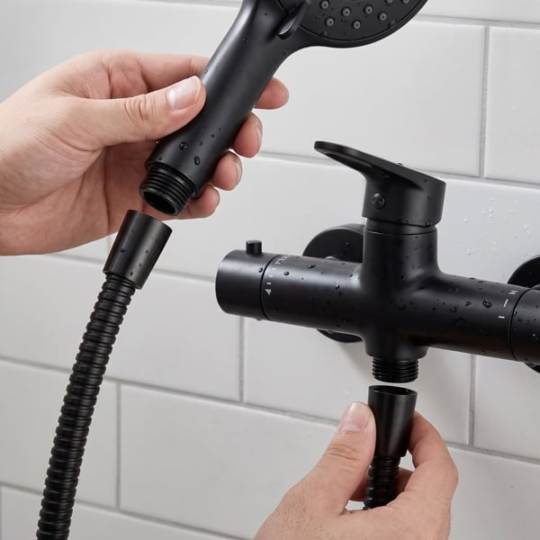 Blue Canyon Black 1.5m Stainless Steel Shower Hose