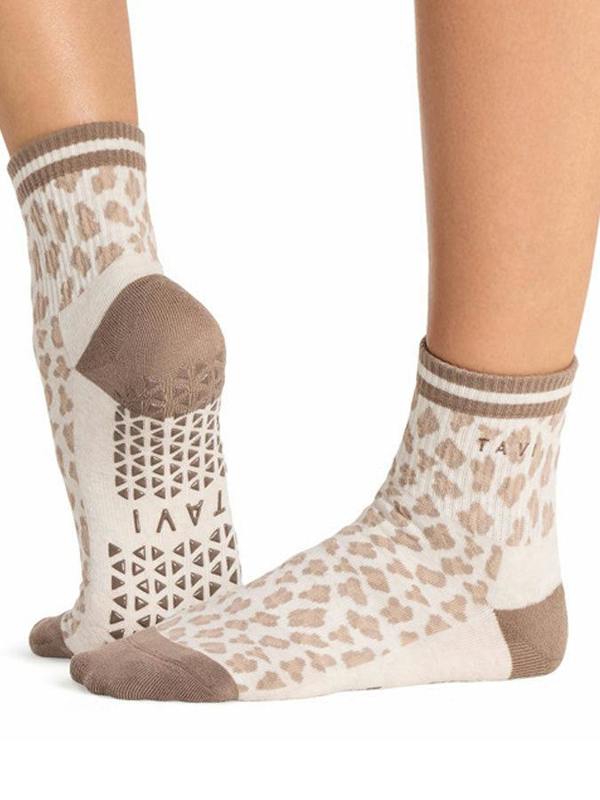 Tavi Aria Grip Socks - Leopard Sand