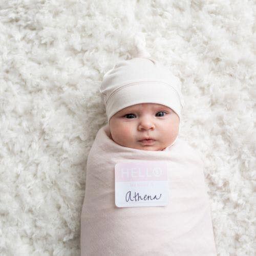 Lulujo - Hello World Bamboo Hat and Swaddle Gift Set - Pink