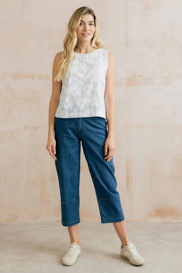 Lily & Me Cora Cotton Jacquard Shell Vest Laurel Stripe