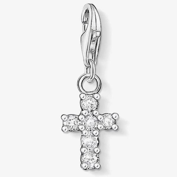 THOMAS SABO Silver Cubic Zirconia Set Cross Charm 0054-051-14