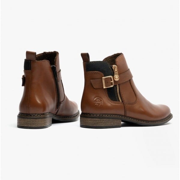 Rieker Z4959-22 Womens Leather Boots - Chestnut