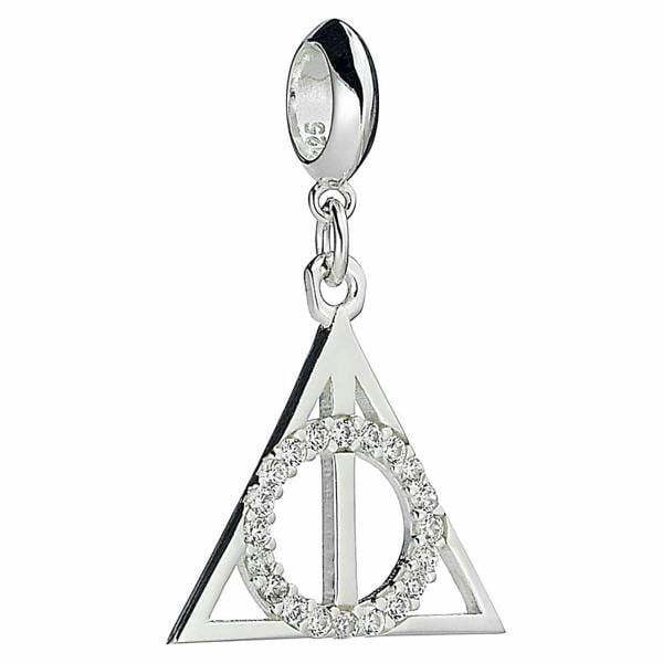 Harry Potter sterling silver Deathly Hallows slider charm with crystals