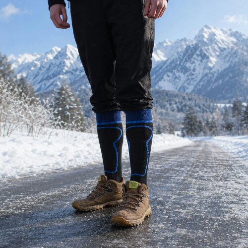 THMO 2 Pairs Mens Thermal Ski Socks Cushioned Warm Winter Snowboarding Long Socks