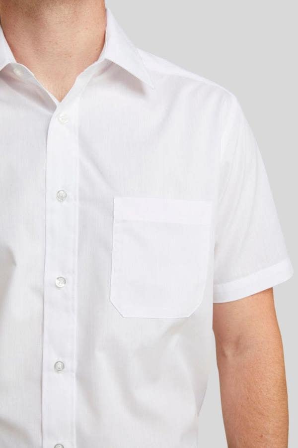 White Classic Easy Care Short Sleeve Shirt