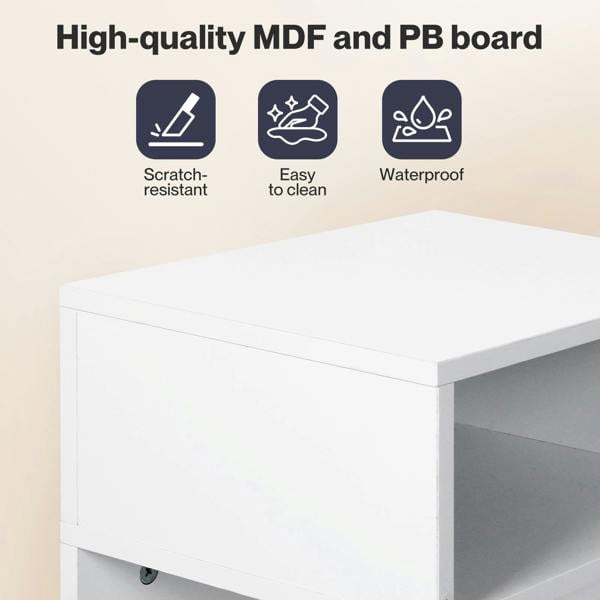 Levede  Bedside Tables Modern Nightstand White Storage Drawer Shelf for Bedroom
