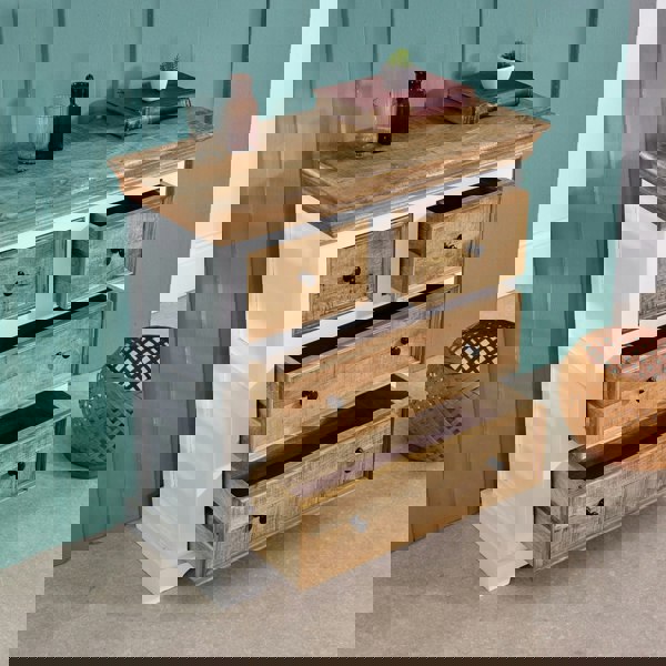 IH Design Milano Solid Mango Wood White Chest Of 4 Drawers