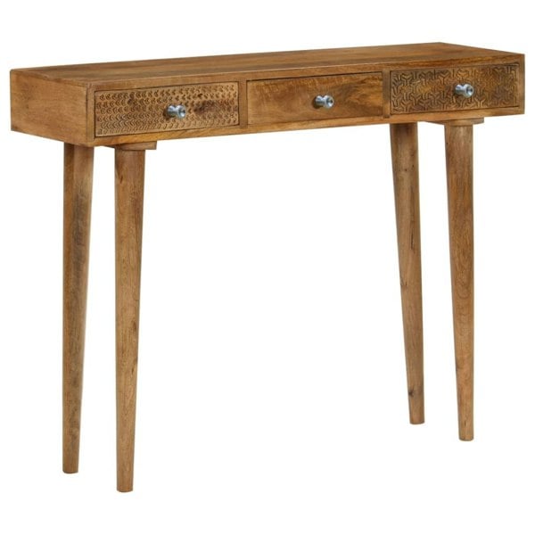 Berkfield Console Table Solid Mango Wood 102x30x79 cm