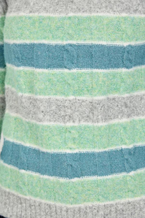 Mudflower Cable-Knit Stripe Jumper