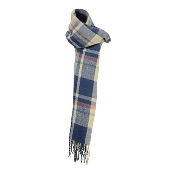 HyFASHION Womens/Ladies Supersoft Tartan Scarf - Soft Blue/Cream/Peach - 