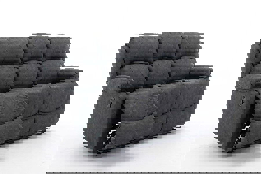 Furniture One Recliner Sofa, Leathaire Fabric Manual Recliner Armchair 105–135 Degrees Recliner Padded Sofa with Adjustable Backrest and Footrest