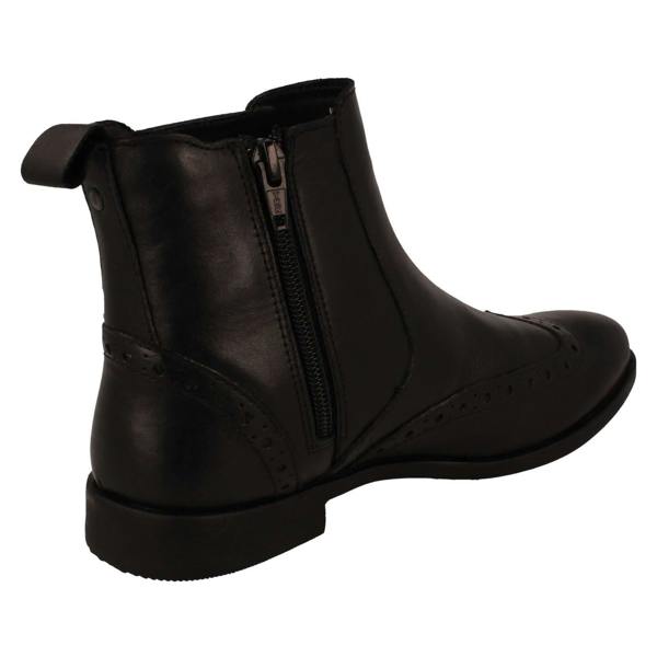 Leather Collection Ladies Leather Collection Brogue Detailed Chelsea Boots F4455