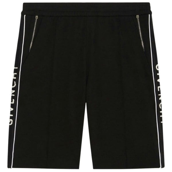 Givenchy Classic Fit Branded Side Logo Black Shorts L