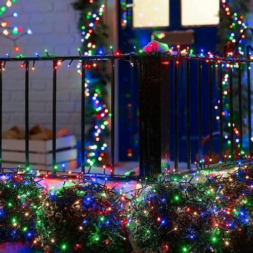 Compact Multicolour Green Cable Christmas String Lights with 8 Effects, Timer and Memory image 6