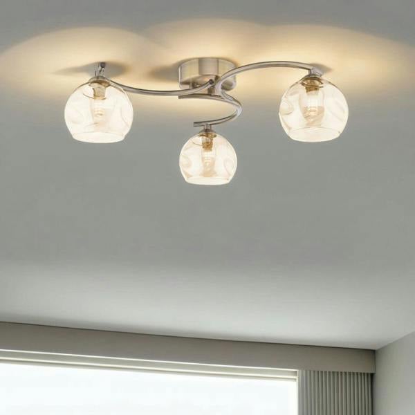 Pagazzi Lighting Kaitlin 3-Light Antique Brass Semi-Flush Ceiling Light