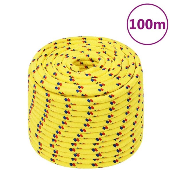Berkfield Boat Rope Yellow 14 mm 100 m Polypropylene