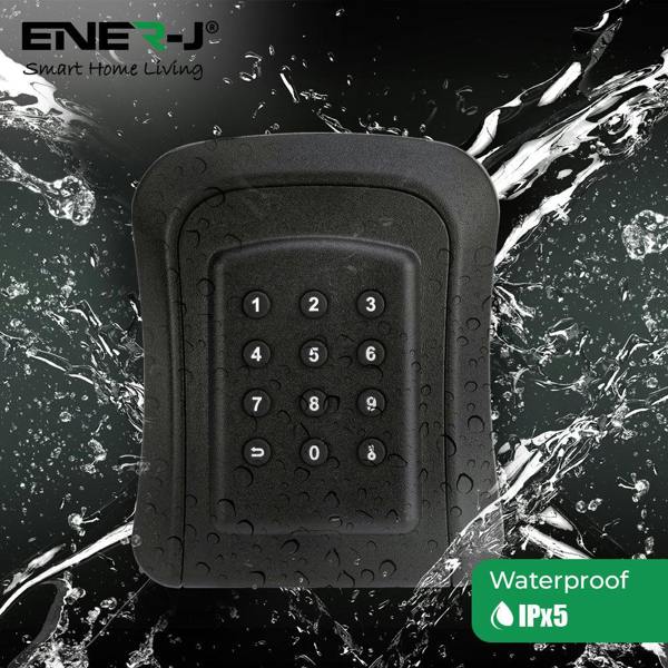 ENER-J Smart Key Lock Box, Smart Key Cabinet, Bluetooth App-Controlled, IP45 Rated, Sturdy and Reliable
