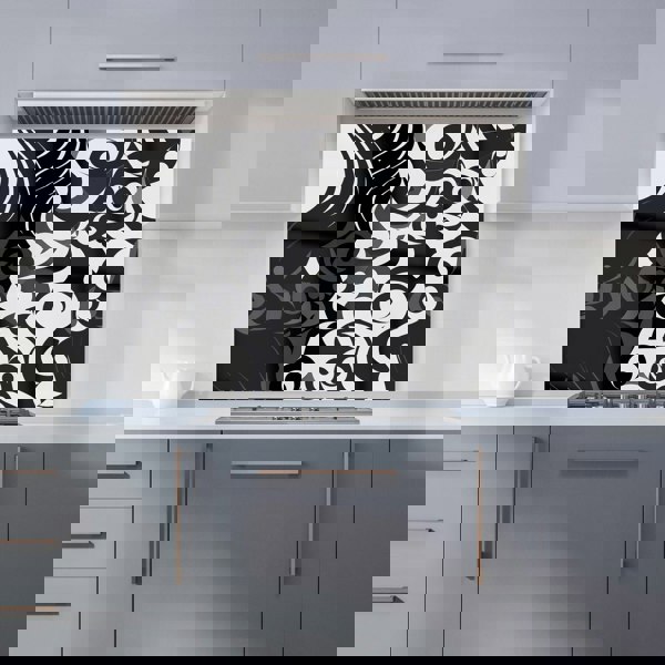 Warren Reed - Designer Black Grey Abstract Kitchen Splashback