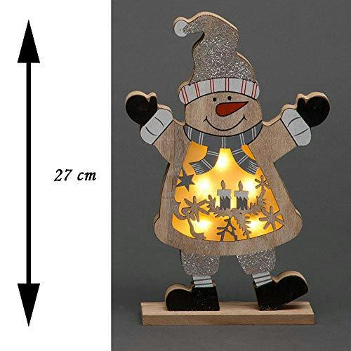 27cm Wooden LED Snowman Christmas Indoor Table Decoration with Battery Operation image 4
