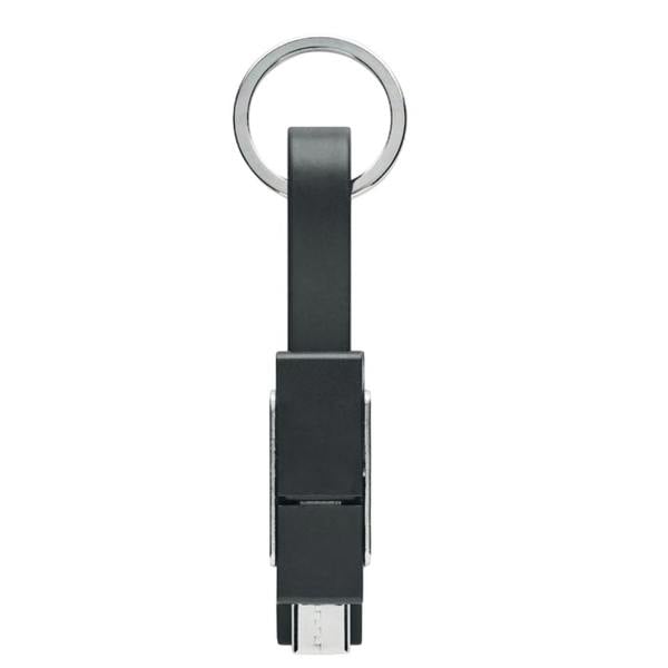 MidOcean Key C 4 in 1 Keyring Charging Cable - Black - 