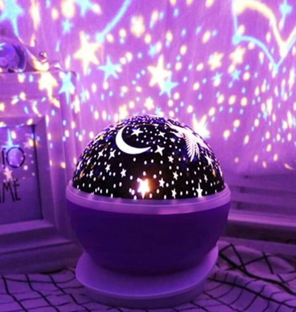 DS Living Moon and Star Projector Night Light for Children Purple