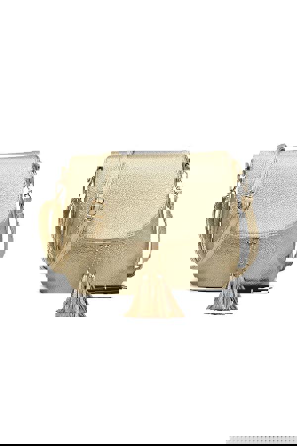 Pluspup Tassel Flap Shoulder Bag with Adjustable Strap and Inner Pocket