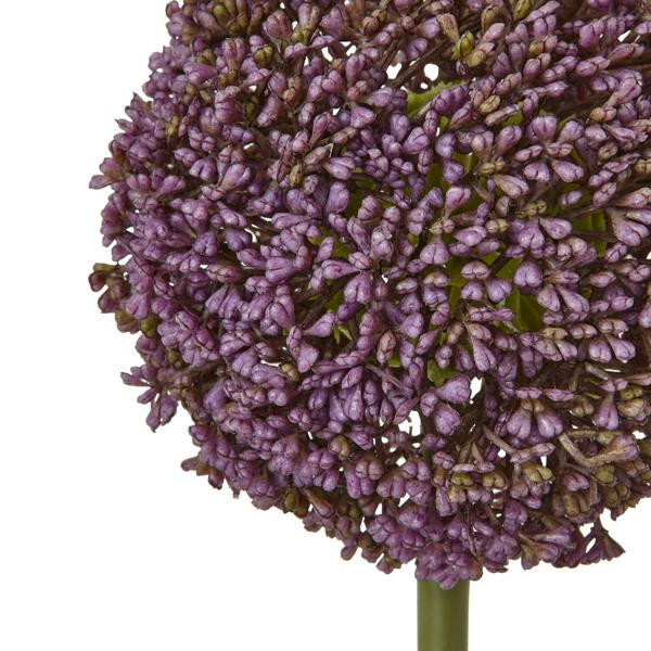 Wyld Haus Set of 3 Artificial Flowers Purple Allium Stems