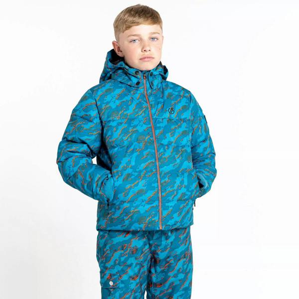 Dare 2B Boys All About Camo Ski Jacket - Fjord Blue - 