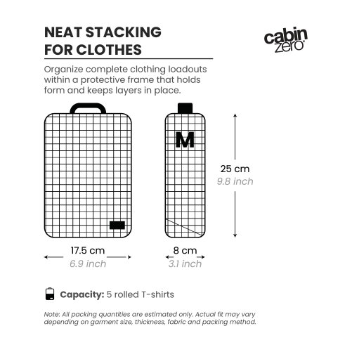 CabinZero Ultralight Packing Cube (Medium), Lightweight Rollable Organiser for Essentials