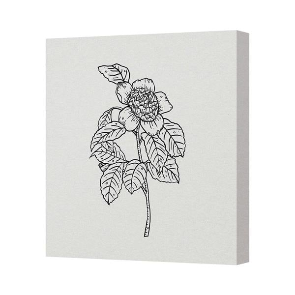 Benjamin Tate Design Rose Line Art Canvas Print On Gallery Wrapped Frame For Home Decor