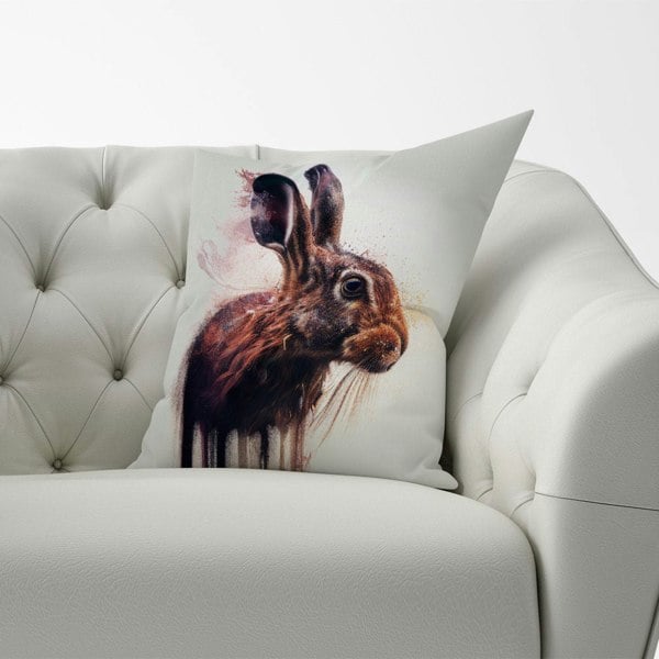 Warren Reed Hare Face Splashart Cushions