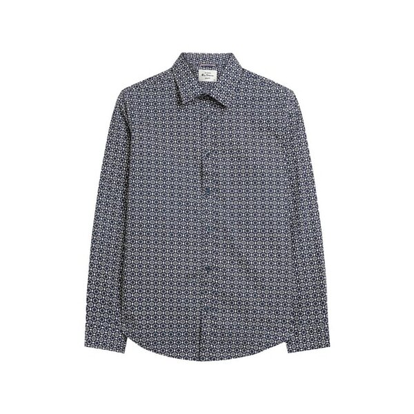 Ben Sherman Mens Mono Geo Shirt - Twilight Denim