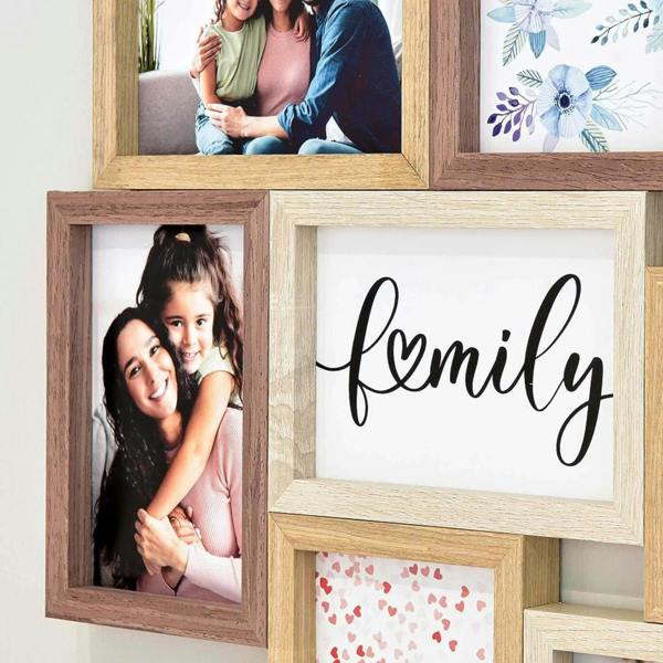 Nielsen Accent by Nielsen Collage Photo Frame for 8 Pictures 4x6in - Mixed Wood Finishes