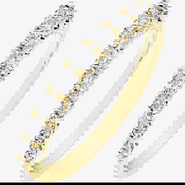 T. H. Baker 9ct Two Colour Gold 0.15ct Diamond Half Eternity Ring 50L67YW/15-10