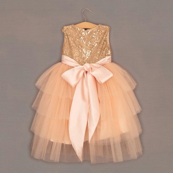 pretty girls dress with sequins