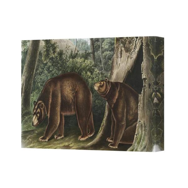Benjamin Tate Design Bear Family On Canvas Wall Art Forest Scene Home Decor 2600