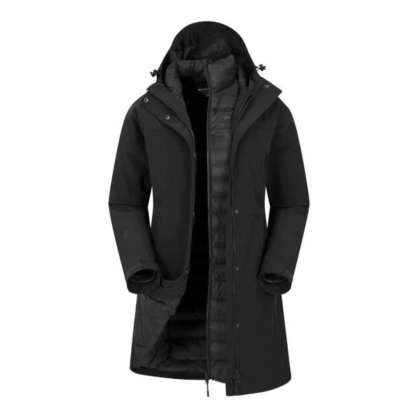 Mountain Warehouse Womens/Ladies Alaskan Long 3 In 1 Jacket - Jet Black - 