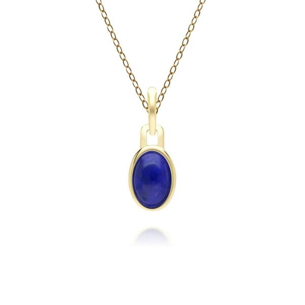 Gemondo Classic Oval Lapis Lazuli Pendant Necklace in 9ct Yellow Gold