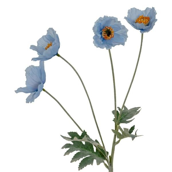 Hill Interiors Poppy Artificial Flower Spray - Blue - 