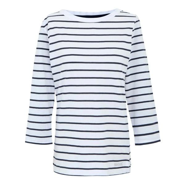 Regatta Womens/Ladies Baylette II Striped T-Shirt - White/Navy - 