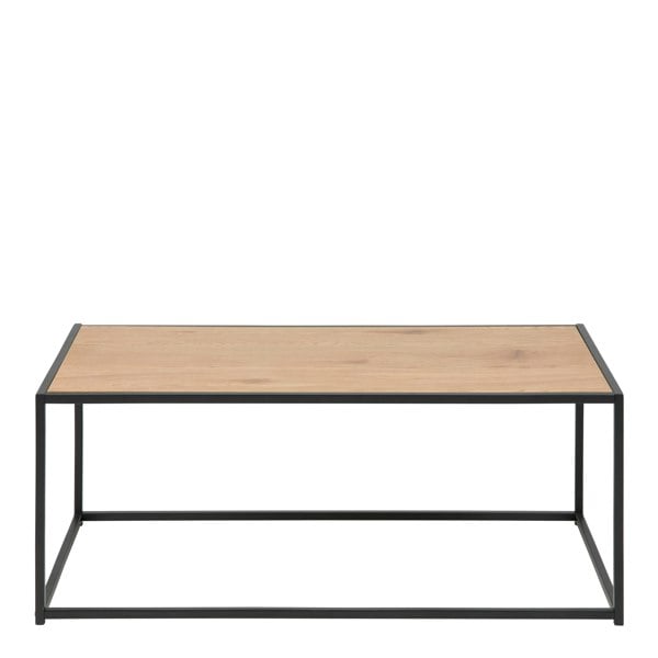 Furniture To Go Seaford Black Metal Coffee Table with Oak Top