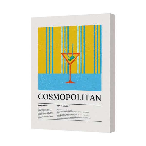 Benjamin Tate Design Cosmopolitan Cocktail Canvas Wall Art Print 7415 Home Decor