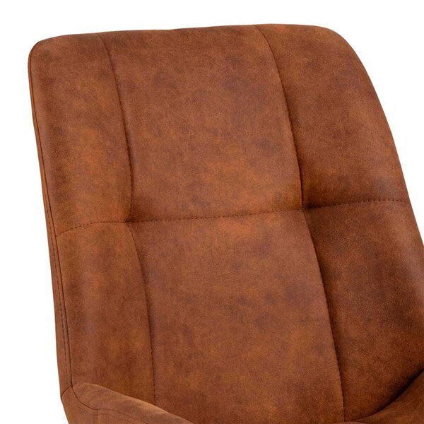 Wyld Haus Set of 2 Madrid Tan Upholstered Dining Chairs with Black Steel Legs